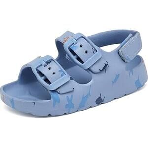 New Inminpin Toddler Boys Size 7 Blue Hook Loop Buckle Open Toe Sandal Shoes